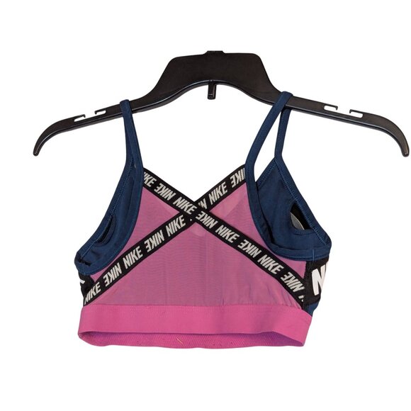 Nike Dri-Fit Indy Light Support Sports Bra With Pink Band & Criss-Cross Straps - - Picture 2 of 3